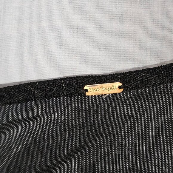 Free People Rendezvous Lace Trim Top Blouse Women Size S White/Black - Picture 4 of 15